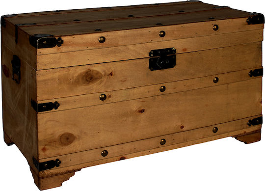 Keskor Διακοσμητικό Μπαούλο Ξύλινο Καφέ 68x37x40εκ.