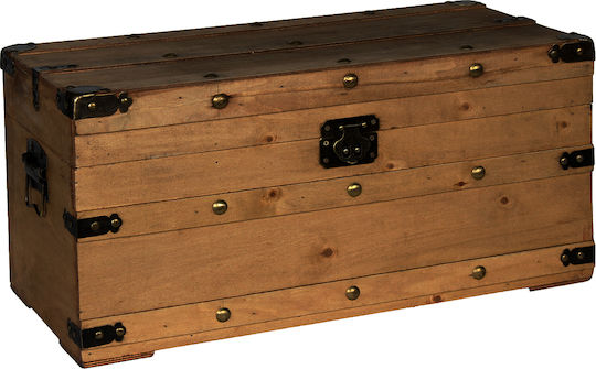 Keskor Διακοσμητικό Μπαούλο Ξύλινο Καφέ 58x28x28εκ.