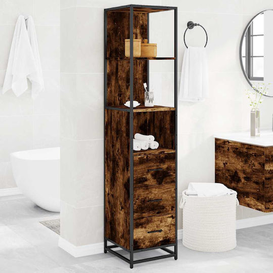 vidaXL Dulap Coloană Pentru Baie Pardoseală M35xA37,5xÎ166cm Maro