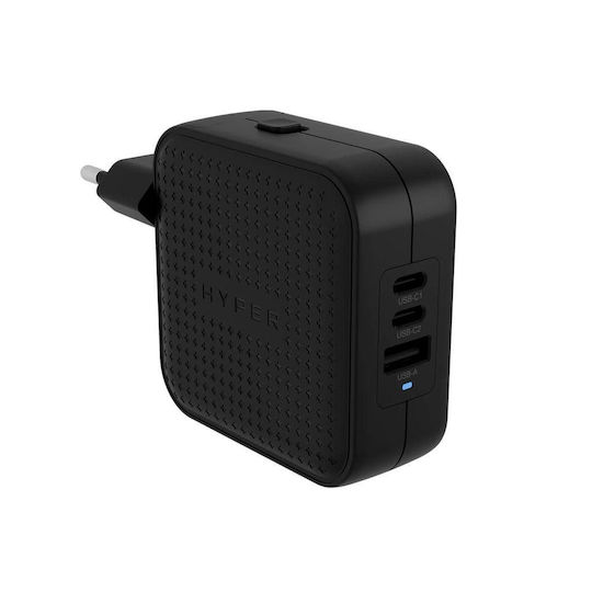 Hyper Hyperjuice 70w Usb-c Gan Travel Charger 3c+1a Black