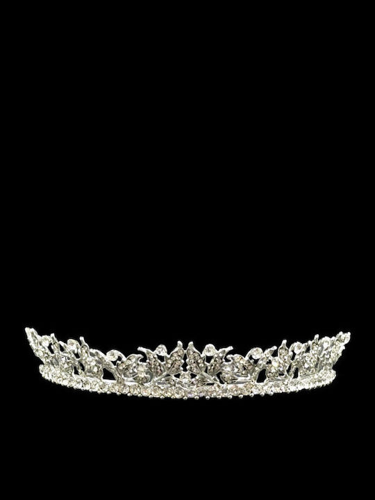 Νυφική Τιάρα Στράς Ασημί Cleo Tiara Ba0987 Hair Duty Hrd-ba0987