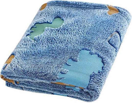 Decke Vlies Leuchtend Hellblau 116x157cm