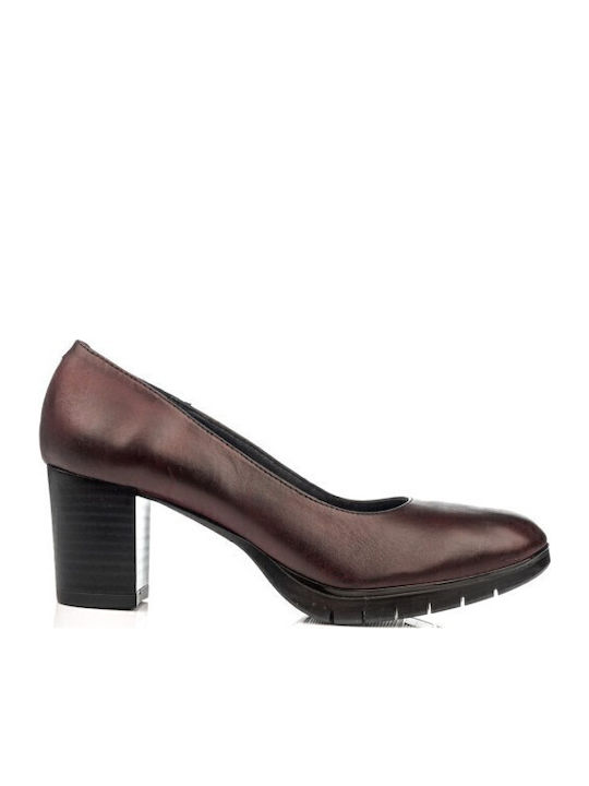 Boxer Leather Burgundy Medium Heels