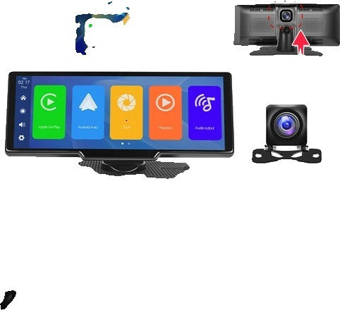 Dash Cam Rearview Camera Carplay & Android Auto A Front Camera