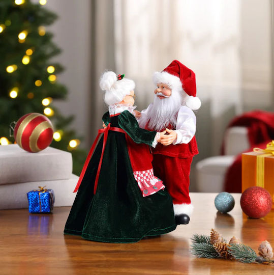 Dekorativer Weihnachtsmann mit Musik Rot 31cm