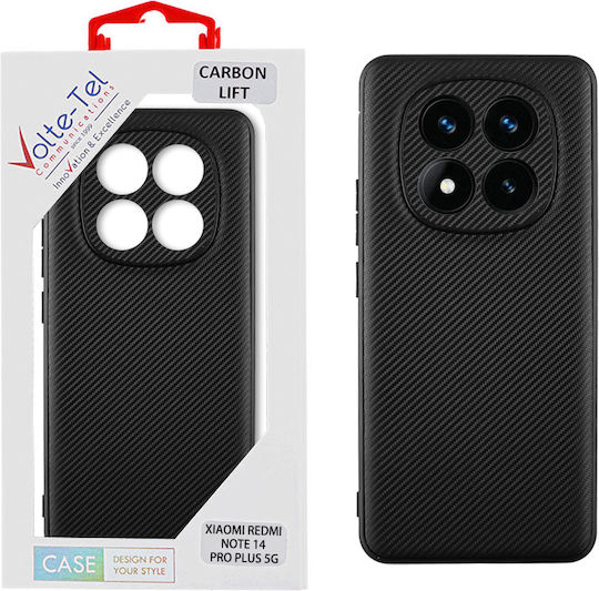 Volte-Tel Carbon Lift Back Cover Σιλικόνης Μαύρο (Redmi Note 14 Pro+)