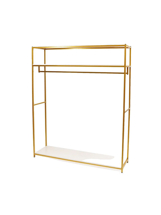 Gold Metal Garment Rack Shelves