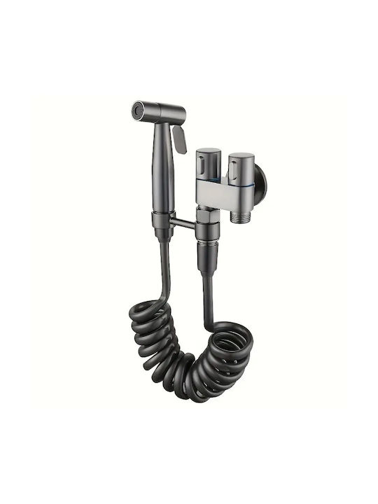 Adaptor cap de duș bideu vas de toaletă premium material aluminiu oțel inoxidabil furtun extensibil 140 cm gri oferte originale