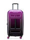Delsey Rempart Large Hard Travel Suitcase Translucent Purple with 4 Wheels Height 73cm