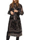 Midi Shirt Dress Dress Black