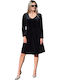 Rochie de Seara Catifelată Negru