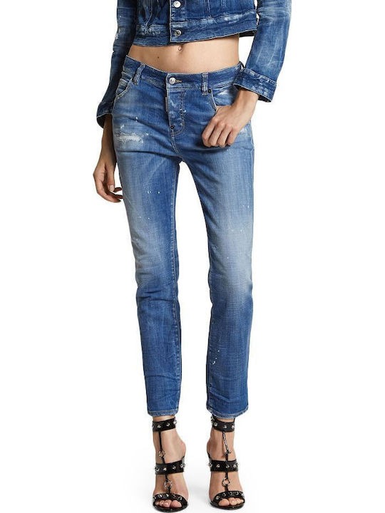 Cool Girl Low Waist Women's Jean Pants in Slim Fit Blue