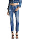 Cool Girl Low Waist Women's Jean Pants in Slim Fit Blue