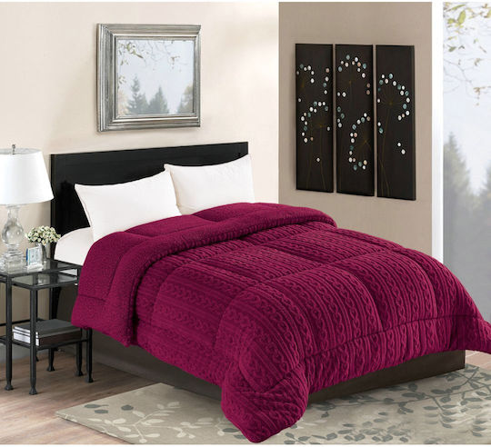 Silk Fashion Duvet Cover Queen 220x240cm Braid Bordeaux