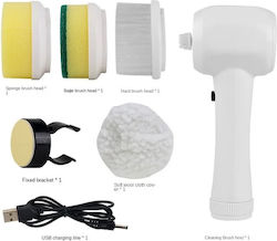 Perie electrică multifuncțională fără fir 4 capete suport de încărcare USB alb-mov