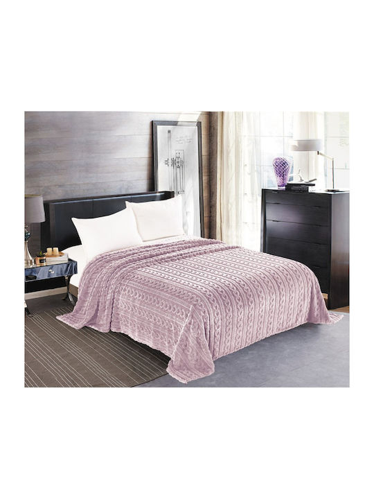 Silk Fashion Braid Fleece Blanket Single 160x220cm Lilac