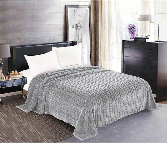 Silk Fashion Braid Fleece Blanket Double 220x240cm Gray