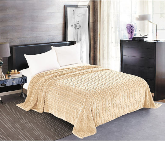Silk Fashion Braid Κουβέρτα Fleece Μονή 160x220εκ. Ivory