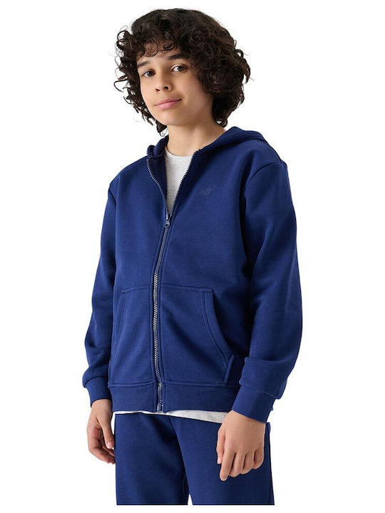 Cardigan pentru copii De bumbac cu Glugă Albastru