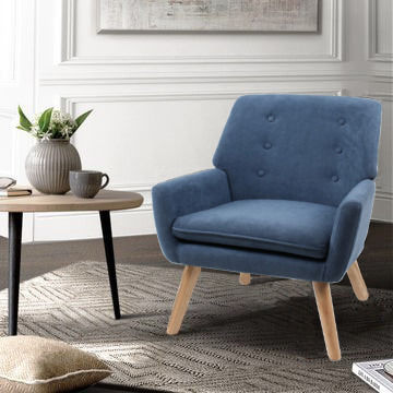 Nelly Samt-Sessel Blau 162813309 79x64x68cm