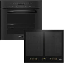 Miele Άνω Πάγκου με Επαγωγικές Εστίες Obsidian Black H 2861-1 B + KM 7564 FL