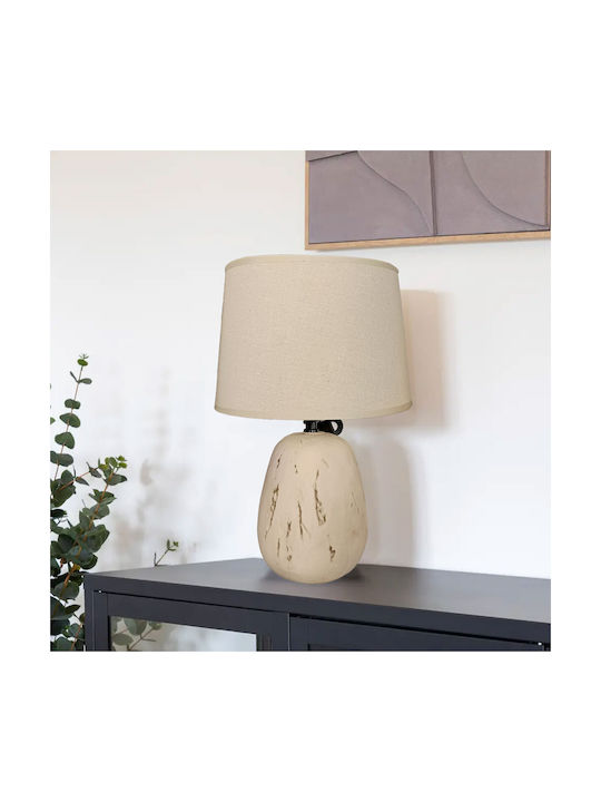 TnS Ceramic Table Lamp with Beige Shade and Base