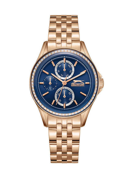 Slazenger Women's Watch with Pink Gold Metal Br...
