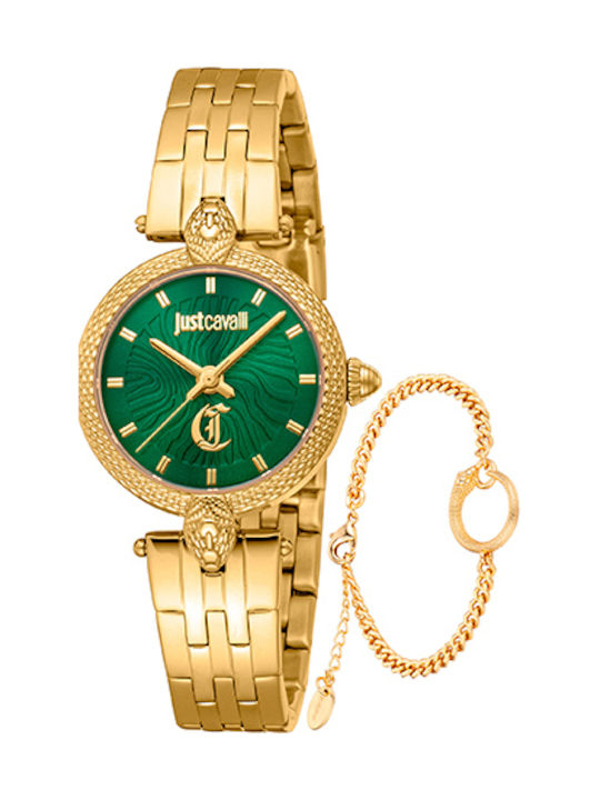 Just Cavalli Damen Uhr mit Gold Metallarmband