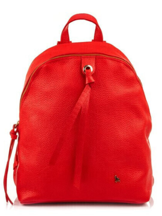 Boxer Leder Damentasche Rucksack Rot