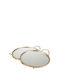 Set de 2 tăvi rotunde din metal aurii cu oglindă 43x36x6cm 39x32.5x5.5cm
