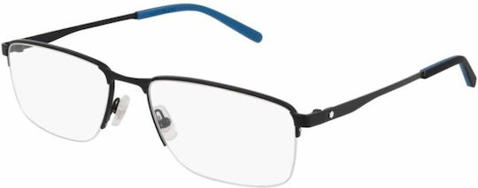 MontBlanc Мъжки Метален Рамка за Очила Черен S0387685