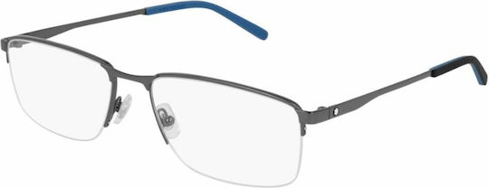 MontBlanc Мъжки Метален Рамка за Очила Сив S0387689