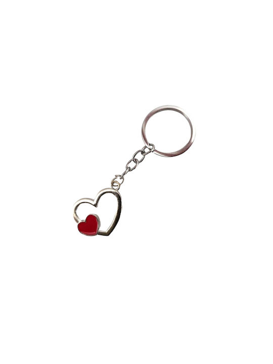 Women's Keychain Hearts Silver