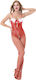 Christmas Fishnet 8976 Red Bodystocking