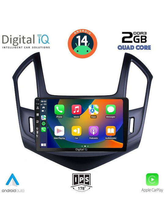 Digital IQ Ηχοσύστημα Αυτοκινήτου για Chevrolet Cruze 2013-2015 (Bluetooth/USB/AUX/WiFi/GPS/Apple-Carplay/Android-Auto) με Οθόνη Αφής 9"