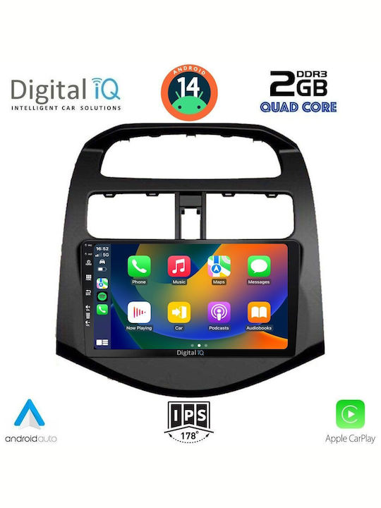 Digital IQ Car Audio System for Chevrolet Spark 2009-2015 (Bluetooth/USB/AUX/WiFi/GPS/Apple-Carplay/Android-Auto) with Touch Screen 9"