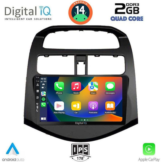 Digital IQ Car Audio System for Chevrolet Spark 2009-2015 (Bluetooth/USB/AUX/WiFi/GPS/Apple-Carplay/Android-Auto) with Touch Screen 9"