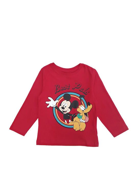 Disney Παιδική Μπλούζα Μακρυμάνικη Red Mickey