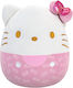Jazwares Jucărie de pluș Hello Kitty Fundă roz în relief - Aniversare 50 de ani 20 cm.