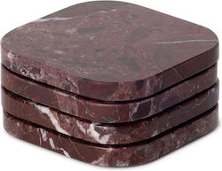 Design Is This Round Coaster Stone Red 10cm 4pcs