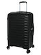 Verage Medium Hard Travel Suitcase Black with 4 Wheels Height 65cm