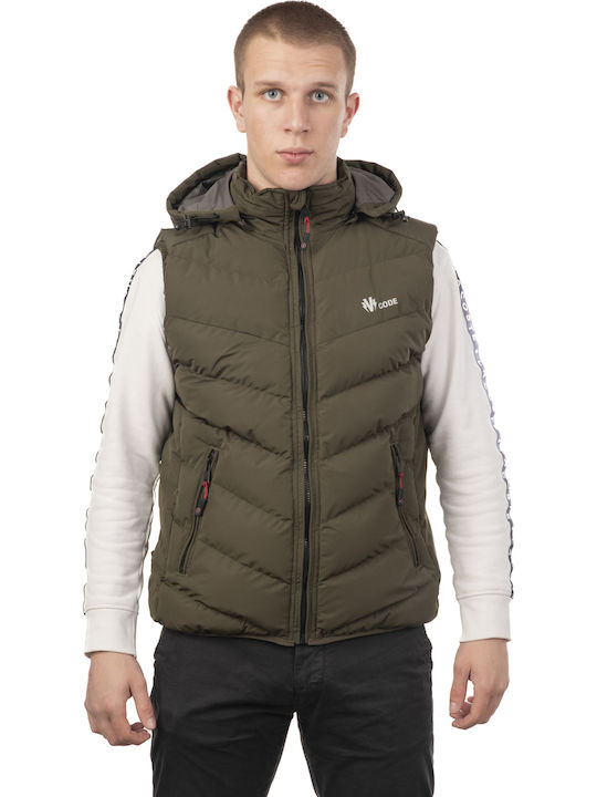 Sleeveless Jacket Puffer Windproof Olive