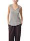 Women's Blouse Cotton Sleeveless Grey