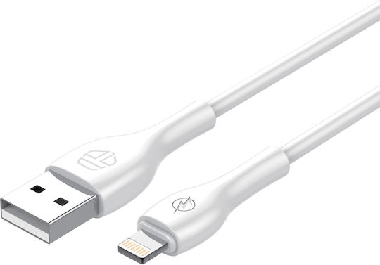 Techancy USB-A to Lightning Cable Λευκό 1m