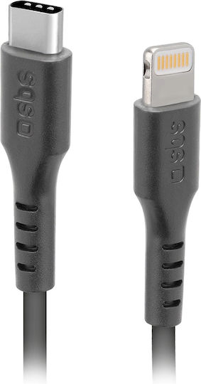 SBS USB-C zu Lightning Kabel Schwarz 1m