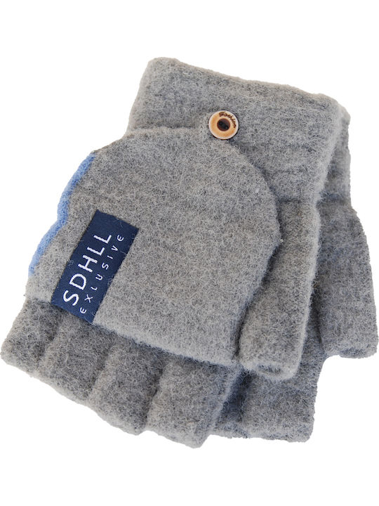 Unisex Knitted Fingerless Gloves Gray