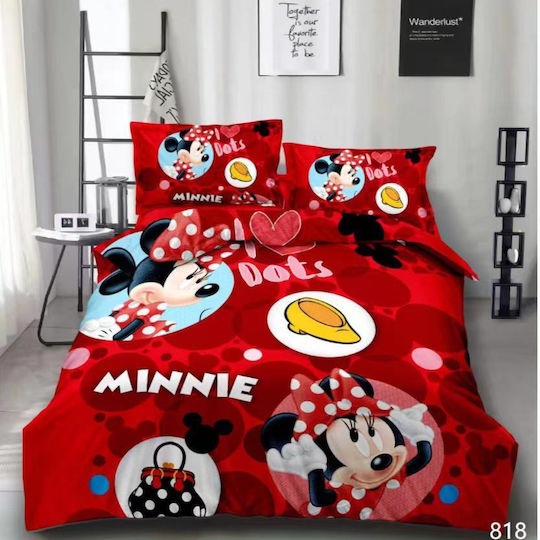 My Home Luxury Set Cearceaf Pentru Copii Roșu Simplu