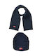 Kinder Mütze Set Stoff Blau