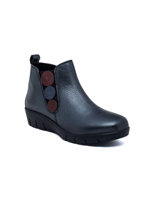 Leder Stiefeletten Damen Silber