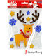 Global Gift Χριστουγεννιάτικα Sticker Gel Deco Τάρανδος Άη Βασίλη 13x17cm 310515